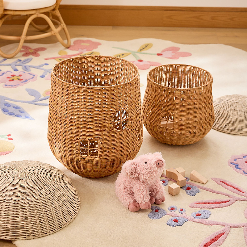 Fengtiao Mushroom House Storage Basket Children's Plush Doll Toy Storage Box Deposit Storage Basket