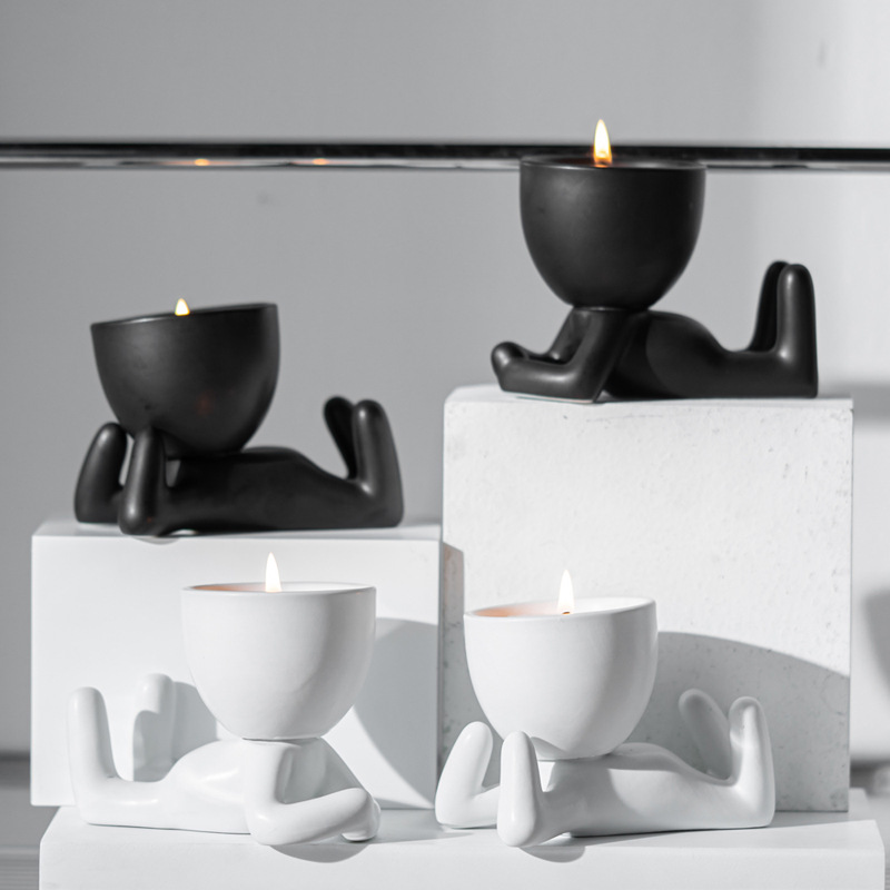 Vegetable ceramic candlestick lying on the nest, villain aromatherapy candle small ornaments