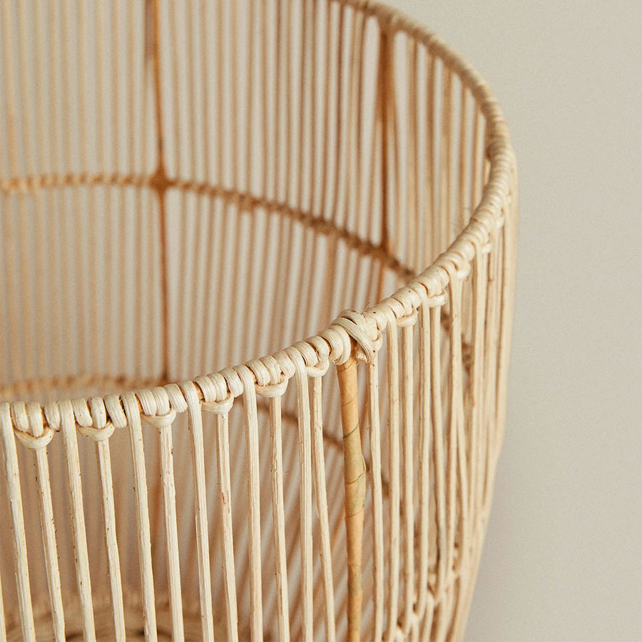 Dirty clothes toy storage basket iron frame rattan coat dirty clothes basket hand-woven dirty clothes basket dirty clothes bucket